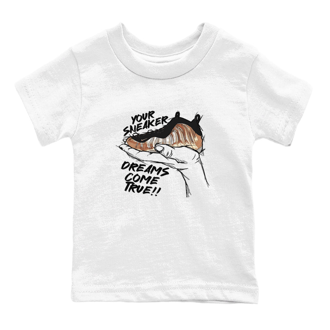 Foams One Metallic Copper shirts to match jordans Sneaker Dreams sneaker match tees Air Foamposite One Metallic Copper match shoes to clothes SNRT Sneaker Tees Youth Baby White 2 tee