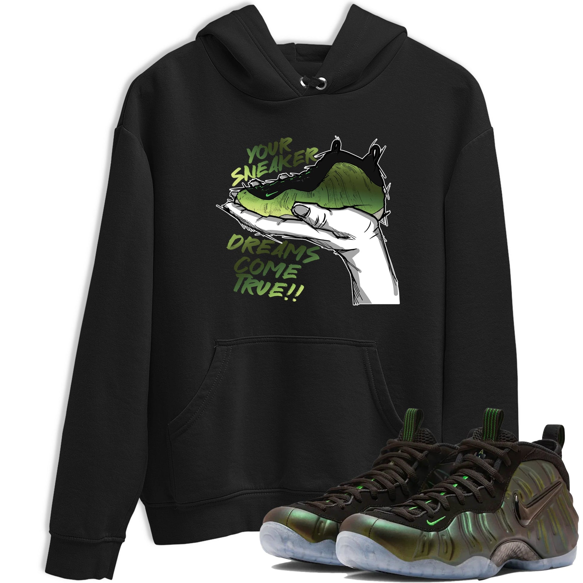 Sneaker match tees – Sneaker Tees To Match Air Foamposite One Pine Green Shoes – Sneaker Dreams Tee Black 1