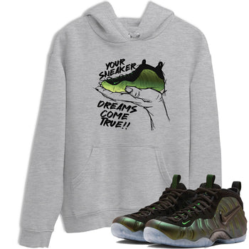 Sneaker match tees – Sneaker Tees To Match Air Foamposite One Pine Green Shoes – Sneaker Dreams Tee Heather Grey 1