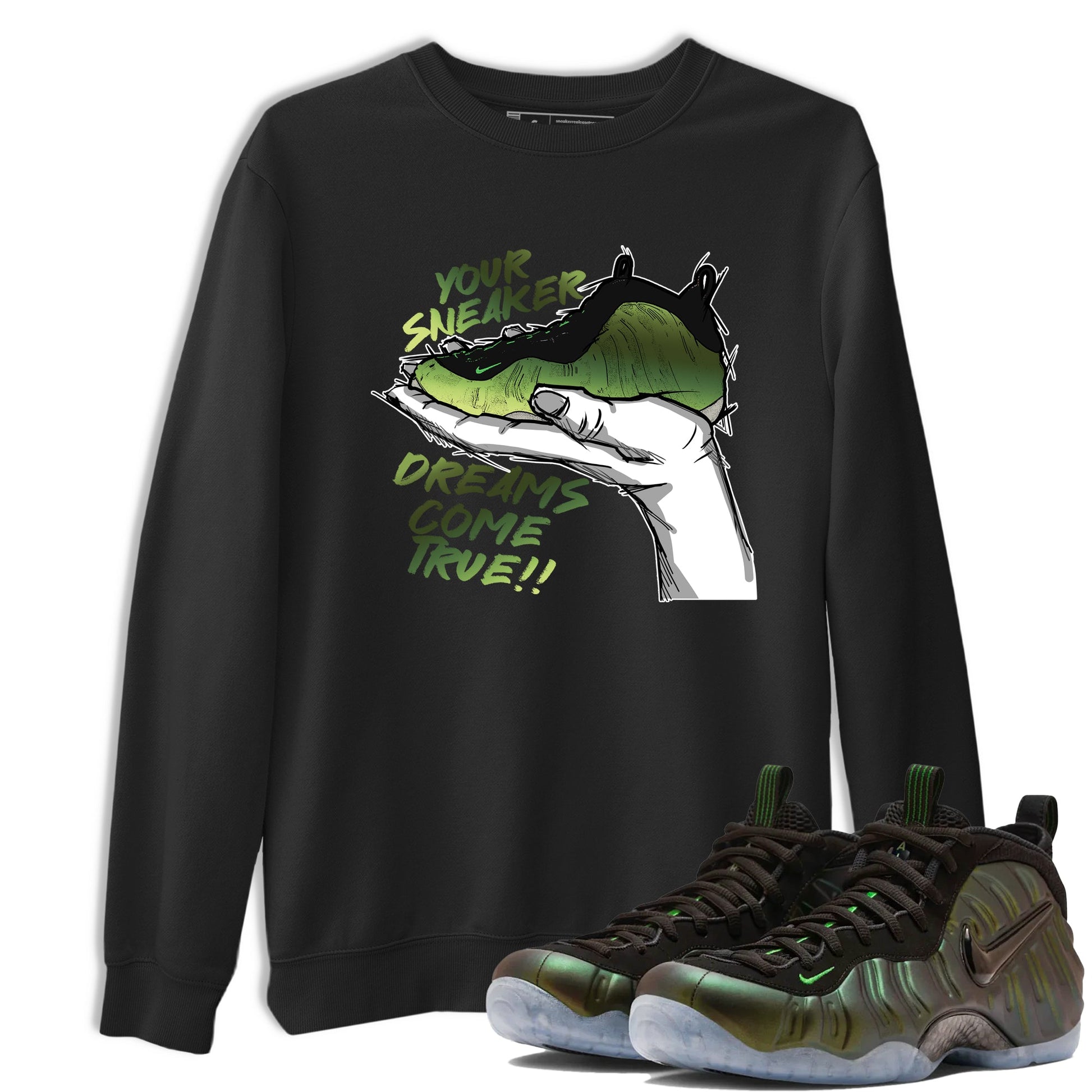 Sneaker match tees – Sneaker Tees To Match Air Foamposite One Pine Green Shoes – Sneaker Dreams Tee Black 1