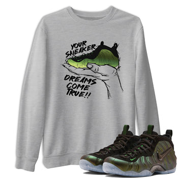 Sneaker match tees – Sneaker Tees To Match Air Foamposite One Pine Green Shoes – Sneaker Dreams Tee Heather Grey 1