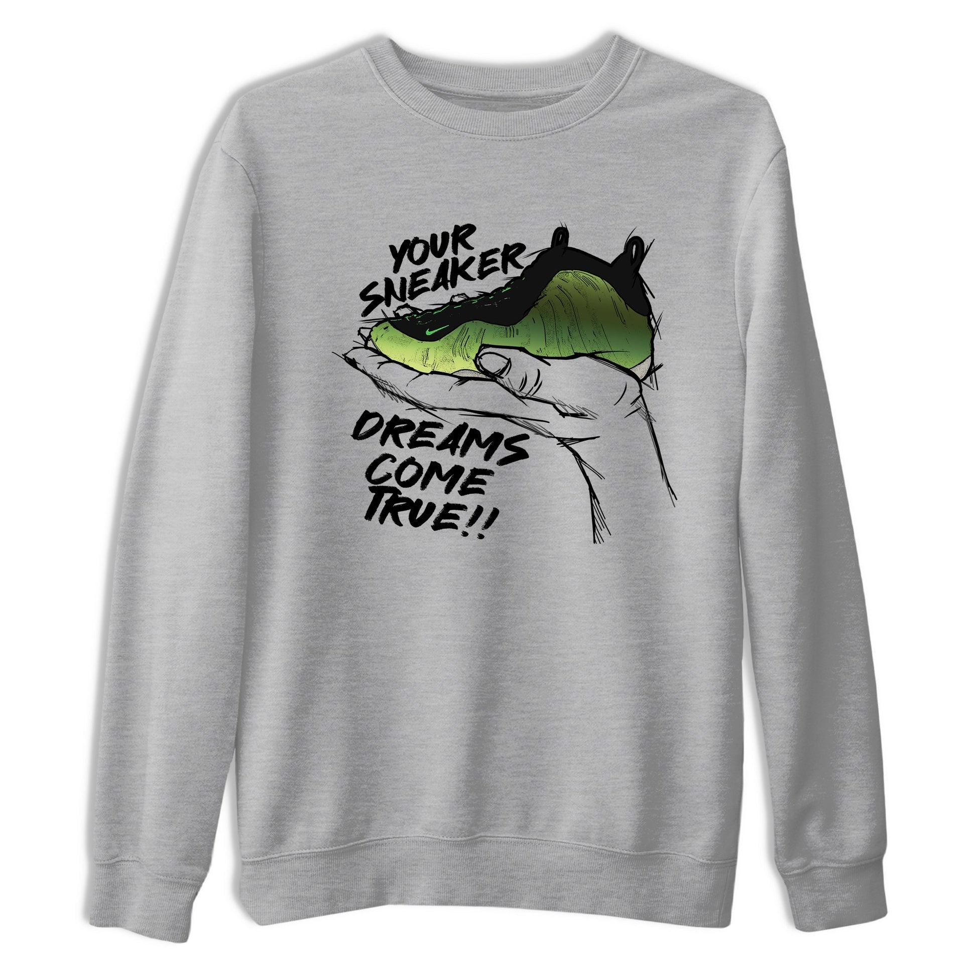 Sneaker match tees – Sneaker Tees To Match Air Foamposite One Pine Green Shoes – Sneaker Dreams Tee Heather Grey 2
