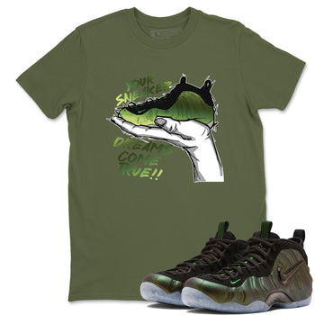 Sneaker match tees – Sneaker Tees To Match Air Foamposite One Pine Green Shoes – Sneaker Dreams Tee Military Green 1