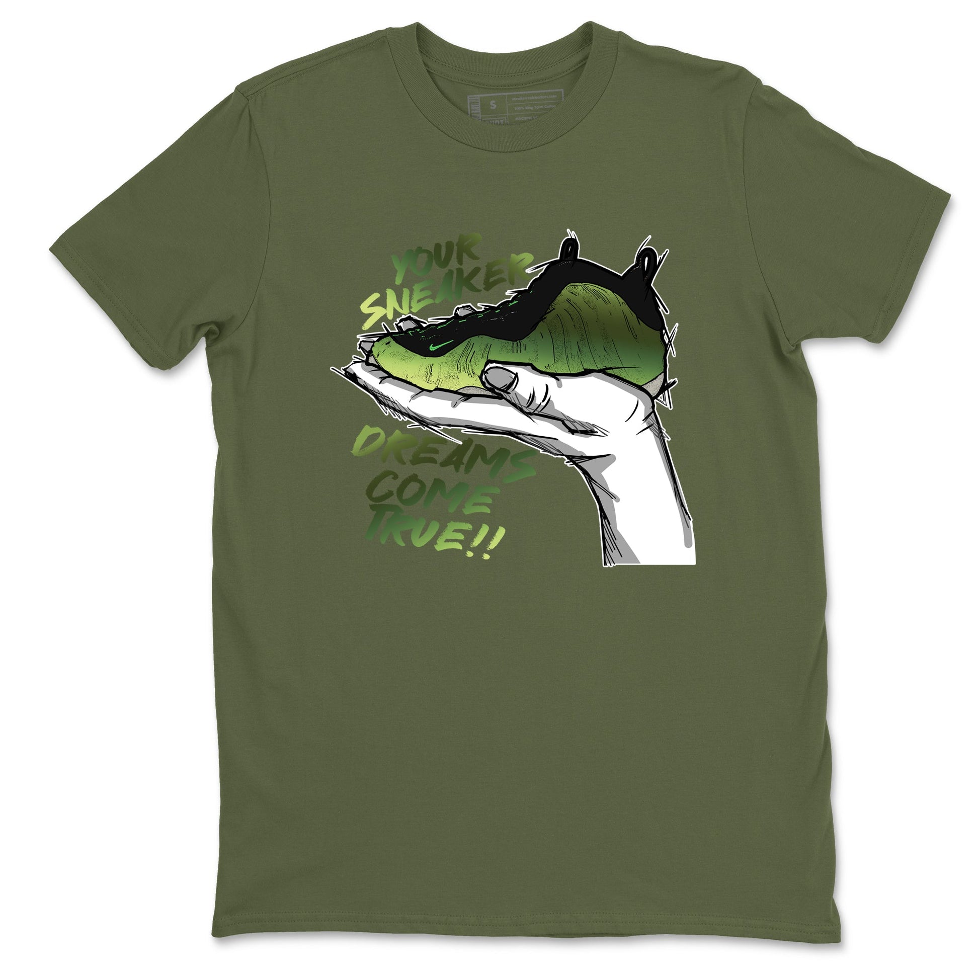 Sneaker match tees – Sneaker Tees To Match Air Foamposite One Pine Green Shoes – Sneaker Dreams Tee Military Green 2