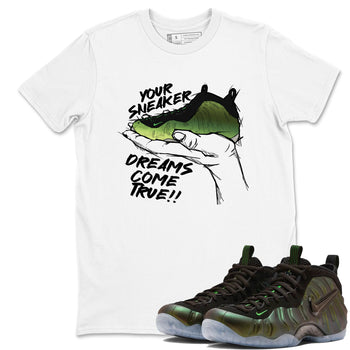 Sneaker match tees – Sneaker Tees To Match Air Foamposite One Pine Green Shoes – Sneaker Dreams Tee White 1