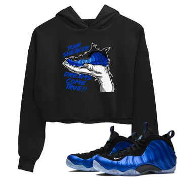 Foams One Royal shirts to match jordans Sneaker Dreams sneaker match tees Air Foamposite One Royal match shoes to clothes SNRT Sneaker Tees unisex cotton Black 1 crop tee