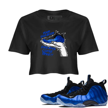 Foams One Royal shirts to match jordans Sneaker Dreams sneaker match tees Air Foamposite One Royal match shoes to clothes SNRT Sneaker Tees unisex cotton Black 1 crop tee