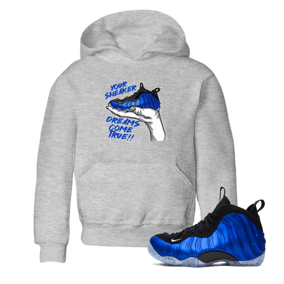 Foams One Royal shirts to match jordans Sneaker Dreams sneaker match tees Air Foamposite One Royal match shoes to clothes SNRT Sneaker Tees Youth Baby Heather Grey 1 tee