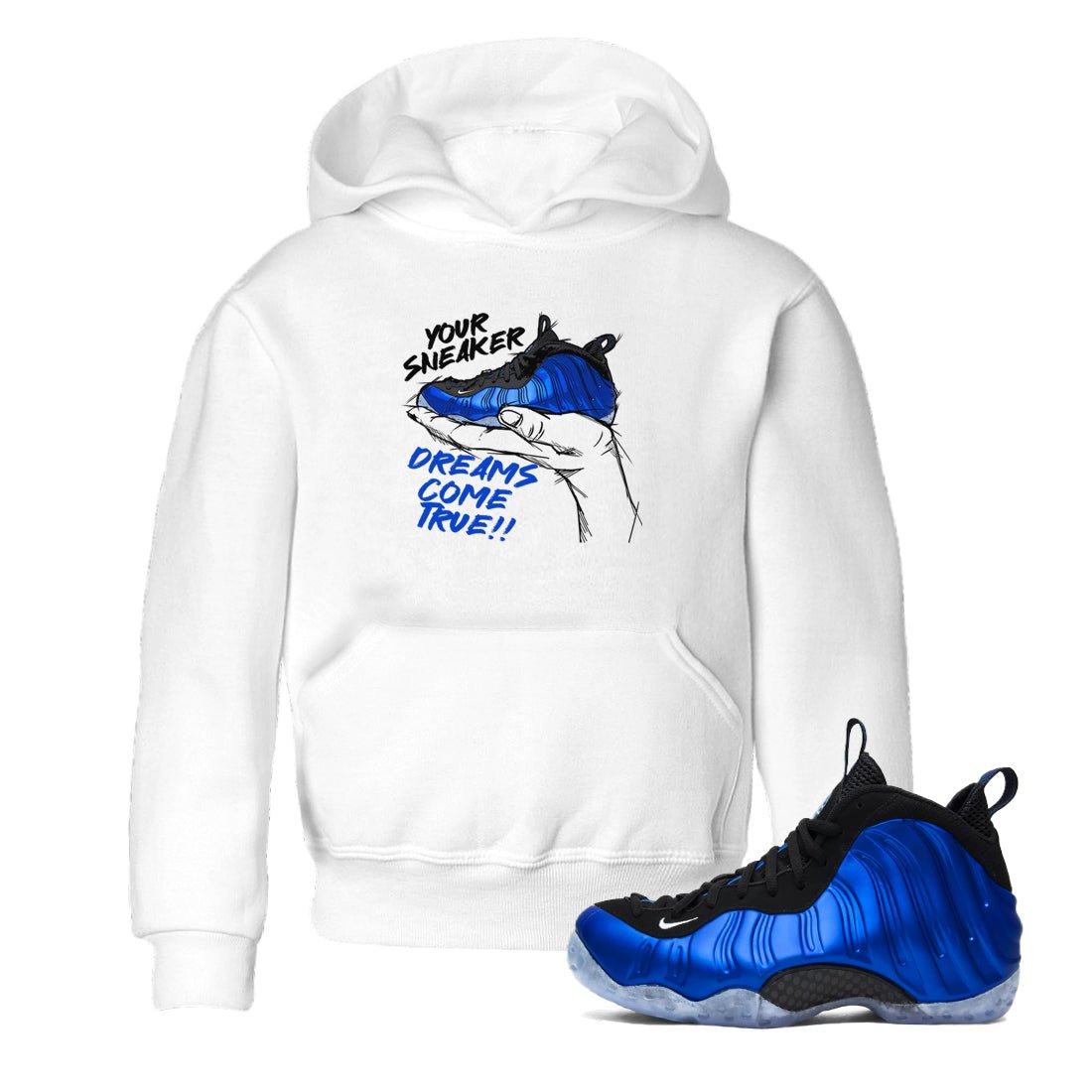 Foams One Royal shirts to match jordans Sneaker Dreams sneaker match tees Air Foamposite One Royal match shoes to clothes SNRT Sneaker Tees Youth Baby White 1 tee