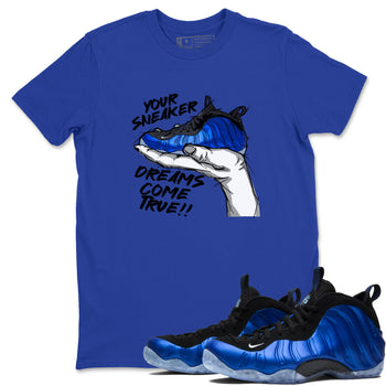 Foams One Royal shirts to match jordans Sneaker Dreams sneaker match tees Air Foamposite One Royal match shoes to clothes SNRT Sneaker Tees unisex cotton Royal Blue 1 shirts