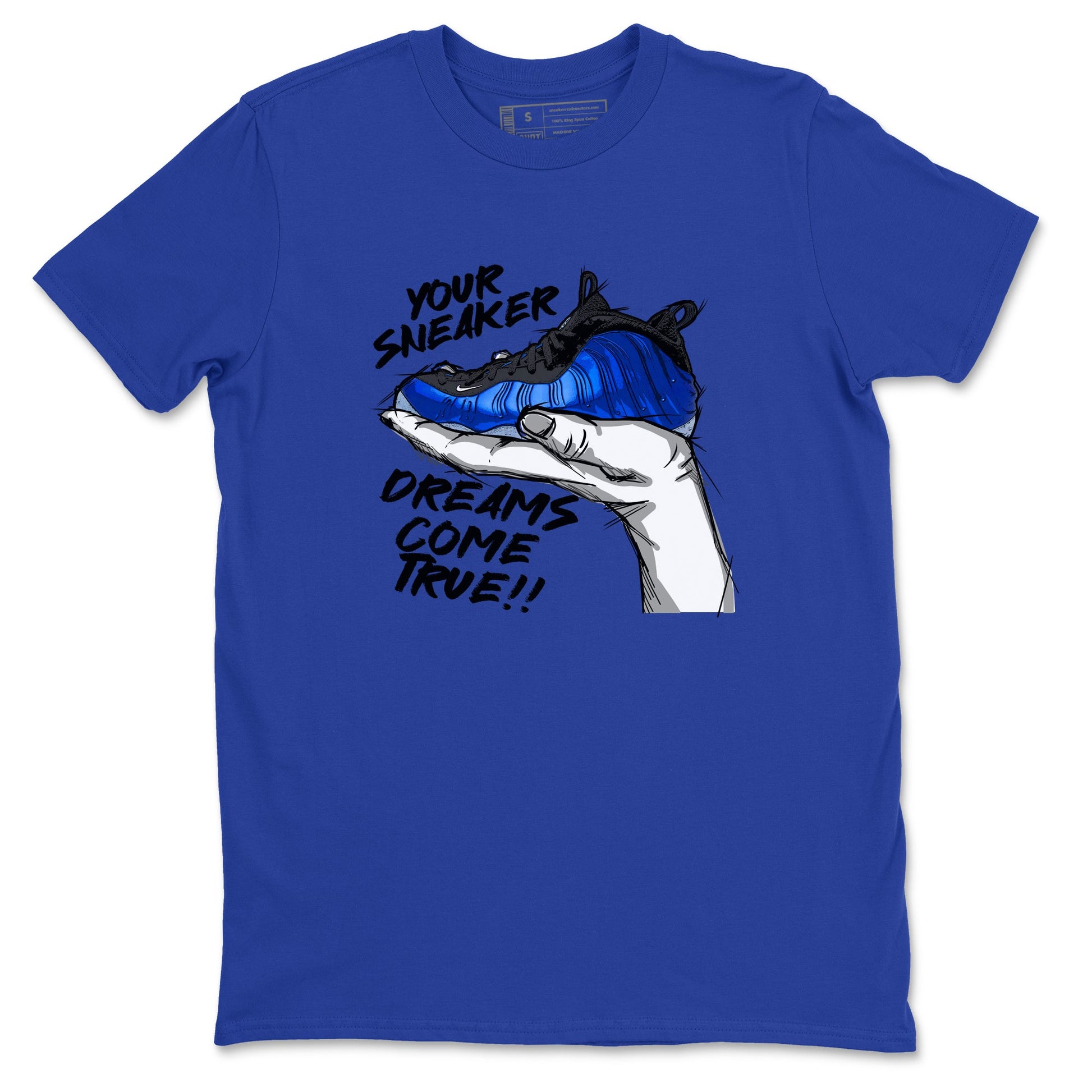 Foams One Royal shirts to match jordans Sneaker Dreams sneaker match tees Air Foamposite One Royal match shoes to clothes SNRT Sneaker Tees unisex cotton Royal Blue 2 shirts