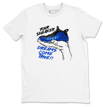 Foams One Royal shirts to match jordans Sneaker Dreams sneaker match tees Air Foamposite One Royal match shoes to clothes SNRT Sneaker Tees unisex cotton White 2 shirts