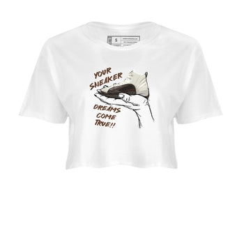 AJ12 Baroque Brown shirts to match jordans Sneaker Dreams best t shirts to wear with jordans SoleFly x Jordan 12 Baroque Brown match shoes to clothes SNRT Sneaker Tees unisex cotton White 2 crop tee