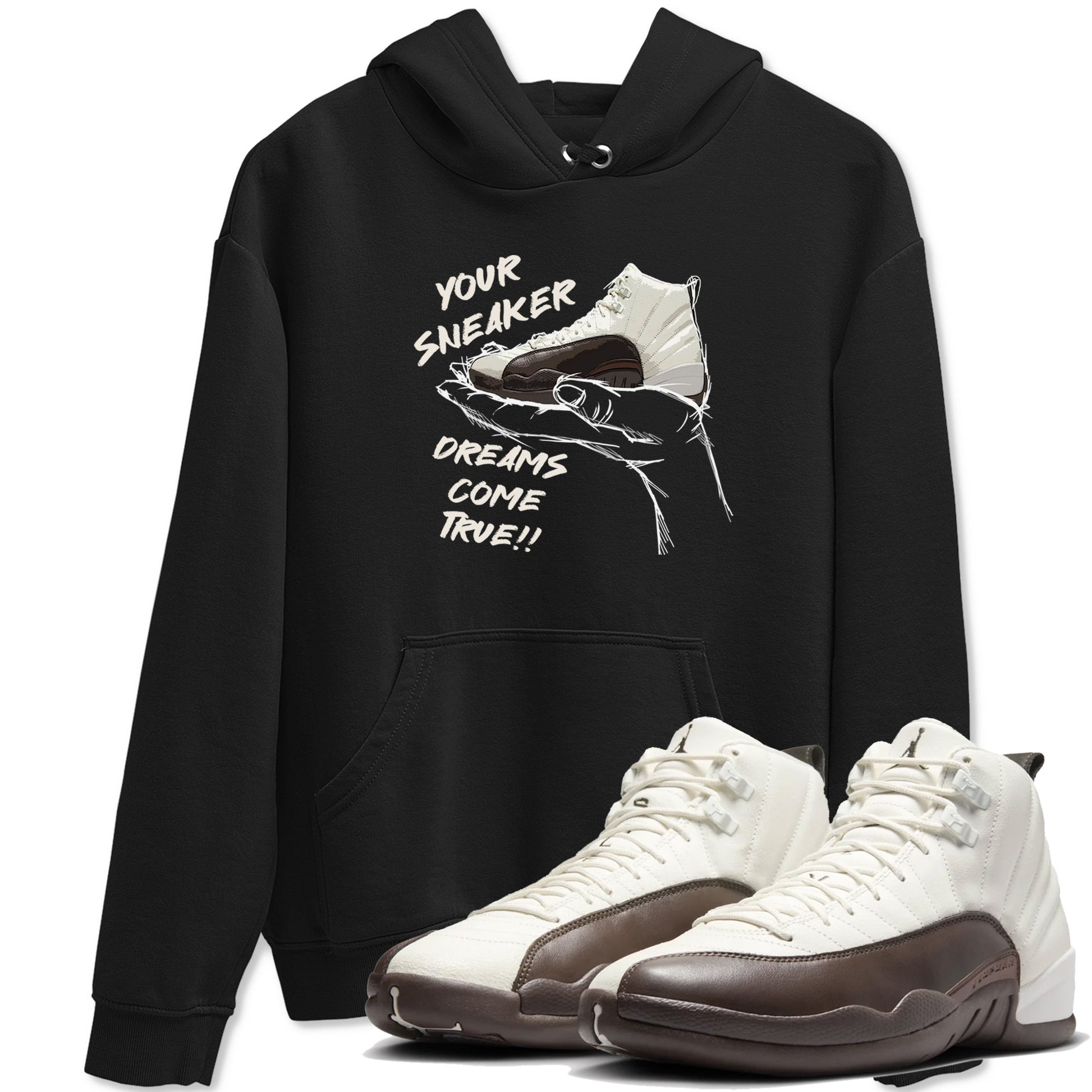 AJ12 Baroque Brown shirts to match jordans Sneaker Dreams best t shirts to wear with jordans SoleFly x Jordan 12 Baroque Brown match shoes to clothes SNRT Sneaker Tees unisex cotton Black 1 shirts