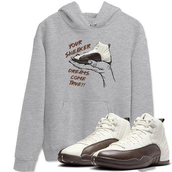 AJ12 Baroque Brown shirts to match jordans Sneaker Dreams best t shirts to wear with jordans SoleFly x Jordan 12 Baroque Brown match shoes to clothes SNRT Sneaker Tees unisex cotton Heather Grey 1 shirts