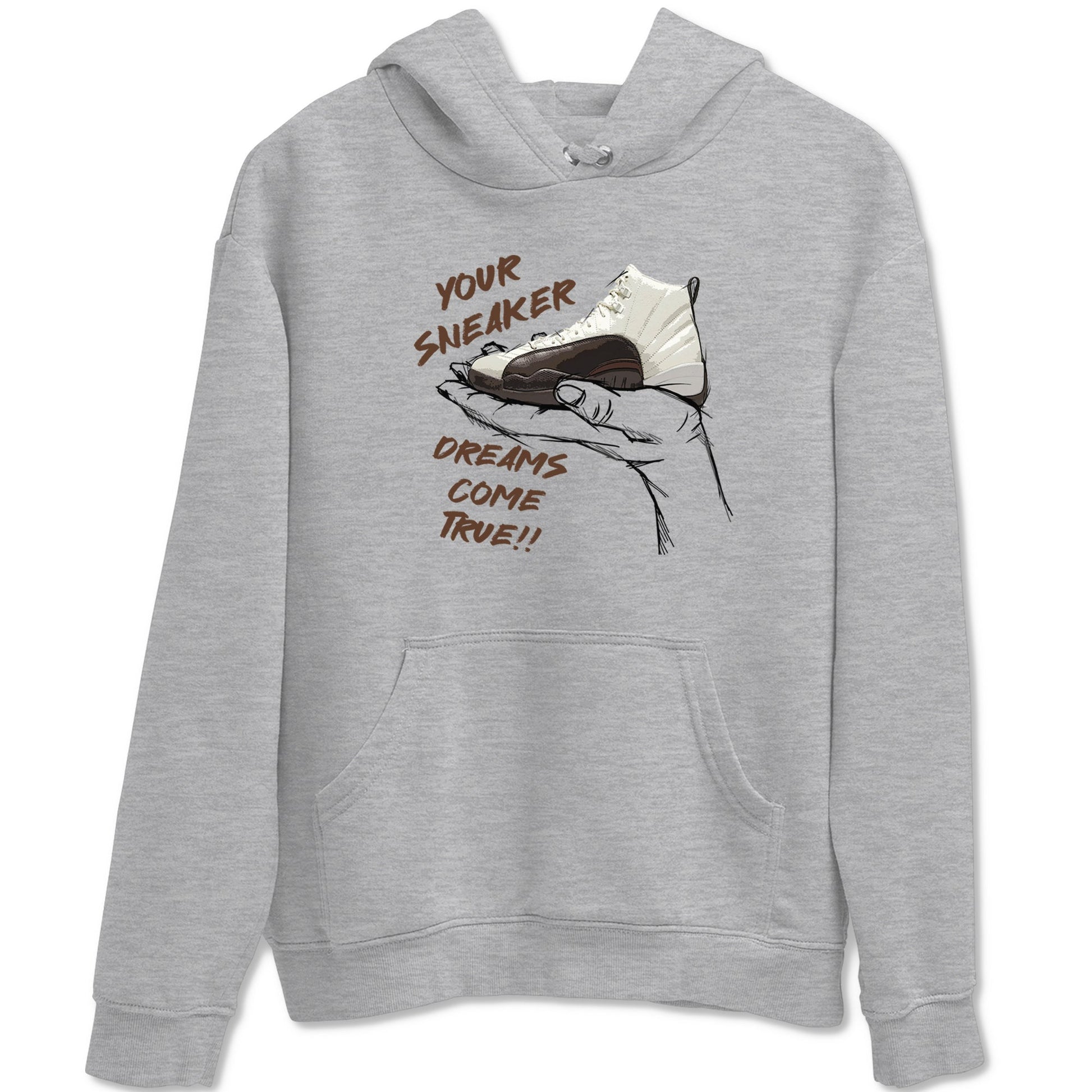 AJ12 Baroque Brown shirts to match jordans Sneaker Dreams best t shirts to wear with jordans SoleFly x Jordan 12 Baroque Brown match shoes to clothes SNRT Sneaker Tees unisex cotton Heather Grey 2 shirts