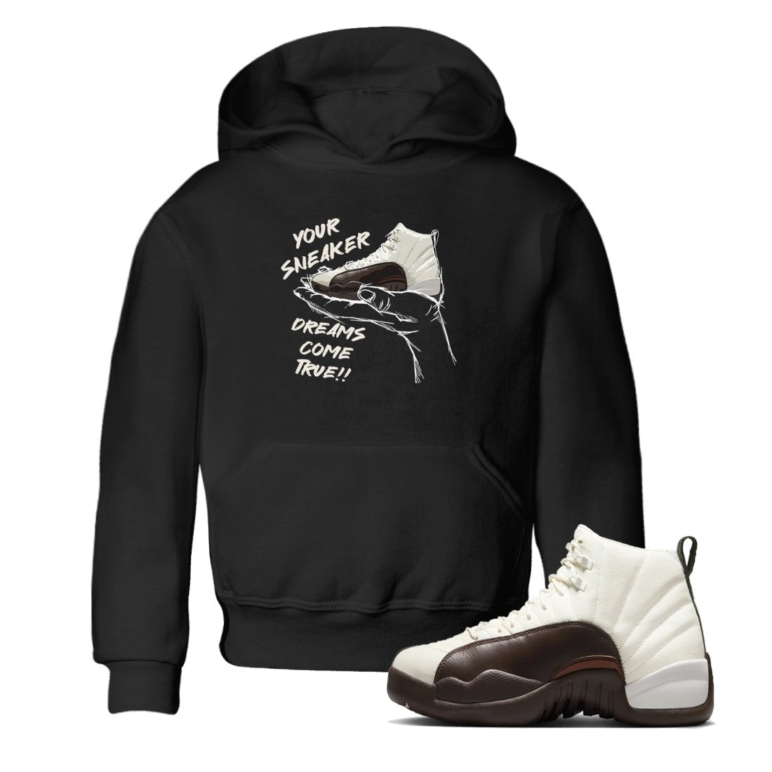 AJ12 Baroque Brown shirts to match jordans Sneaker Dreams best t shirts to wear with jordans SoleFly x Jordan 12 Baroque Brown match shoes to clothes SNRT Sneaker Tees Youth Baby Black 1 tee