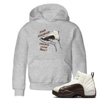 AJ12 Baroque Brown shirts to match jordans Sneaker Dreams best t shirts to wear with jordans SoleFly x Jordan 12 Baroque Brown match shoes to clothes SNRT Sneaker Tees Youth Baby Heather Grey 1 tee