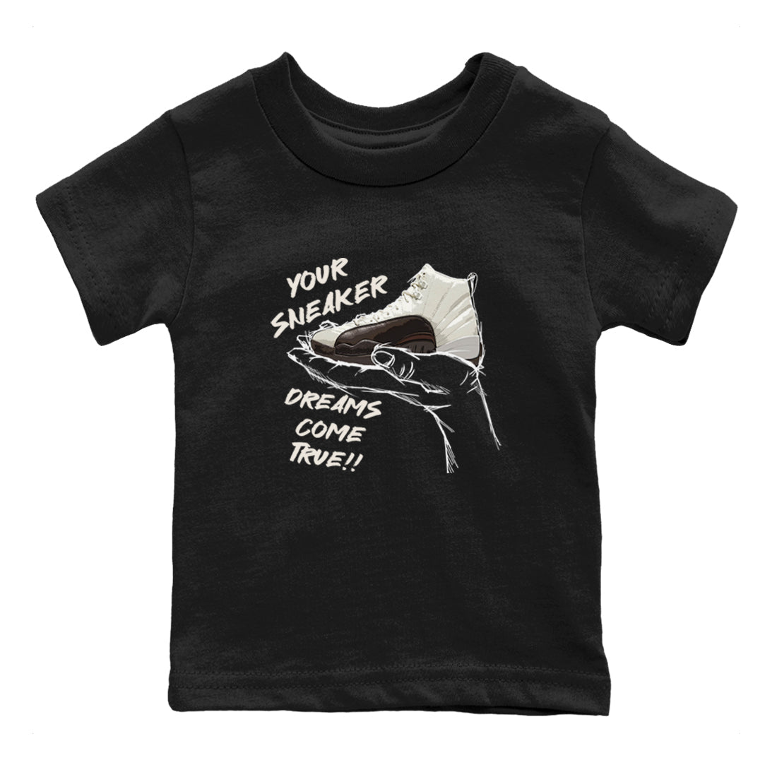 AJ12 Baroque Brown shirts to match jordans Sneaker Dreams best t shirts to wear with jordans SoleFly x Jordan 12 Baroque Brown match shoes to clothes SNRT Sneaker Tees Youth Baby Black 2 tee