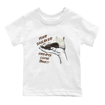 AJ12 Baroque Brown shirts to match jordans Sneaker Dreams best t shirts to wear with jordans SoleFly x Jordan 12 Baroque Brown match shoes to clothes SNRT Sneaker Tees Youth Baby White 2 tee