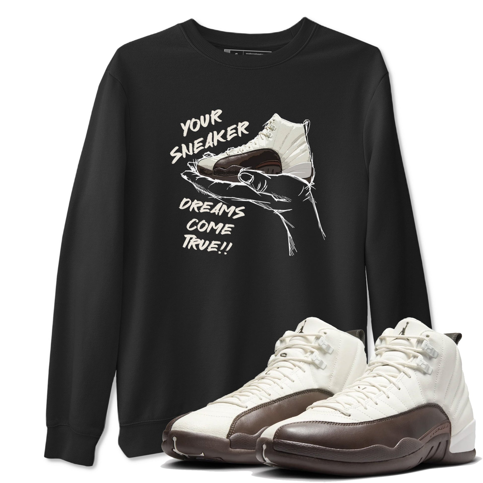 AJ12 Baroque Brown shirts to match jordans Sneaker Dreams best t shirts to wear with jordans SoleFly x Jordan 12 Baroque Brown match shoes to clothes SNRT Sneaker Tees unisex cotton Black 1 shirts