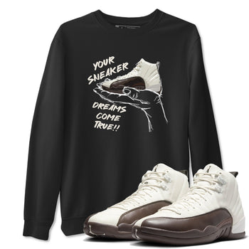 AJ12 Baroque Brown shirts to match jordans Sneaker Dreams best t shirts to wear with jordans SoleFly x Jordan 12 Baroque Brown match shoes to clothes SNRT Sneaker Tees unisex cotton Black 1 shirts