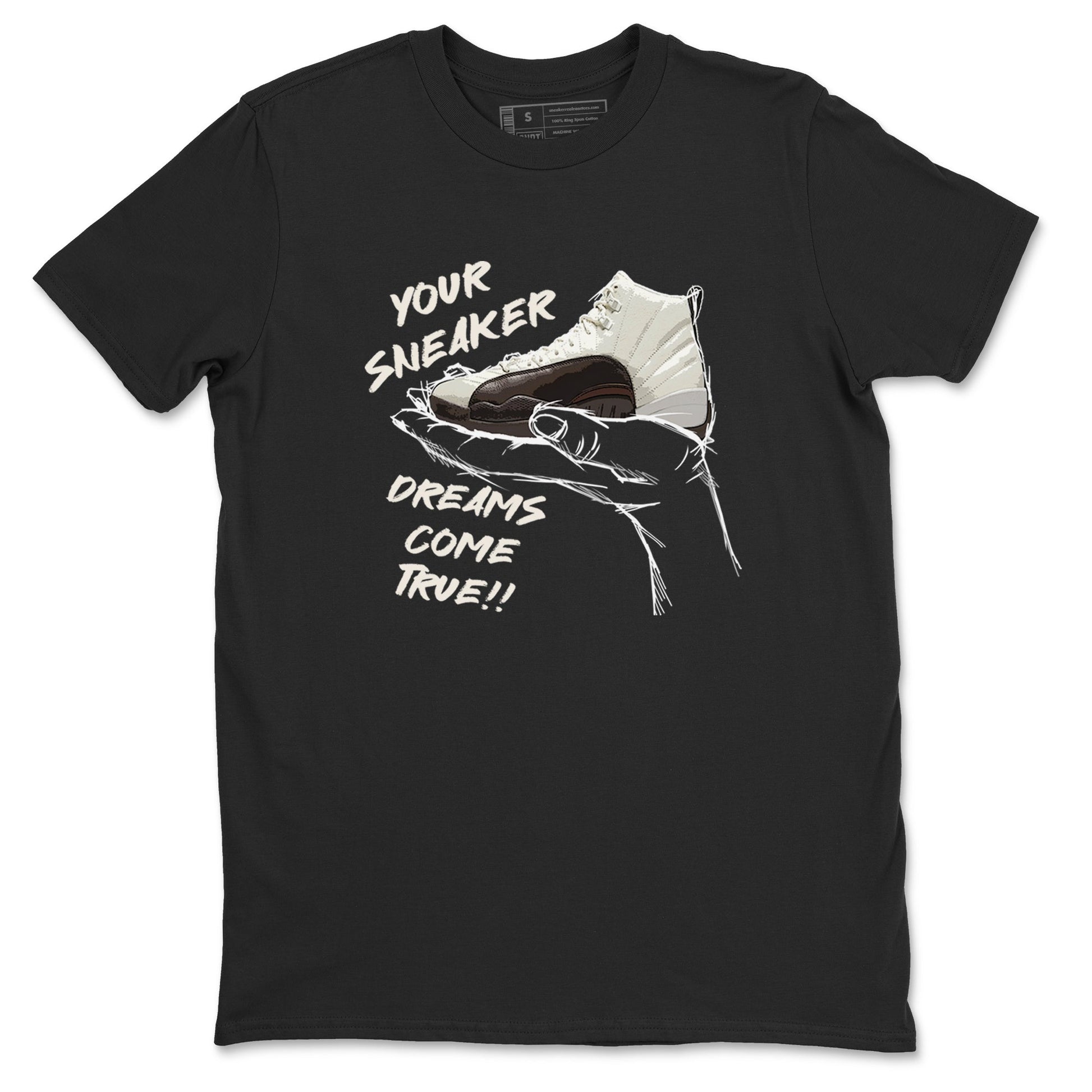 AJ12 Baroque Brown shirts to match jordans Sneaker Dreams best t shirts to wear with jordans SoleFly x Jordan 12 Baroque Brown match shoes to clothes SNRT Sneaker Tees unisex cotton Black 2 shirts