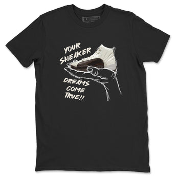 AJ12 Baroque Brown shirts to match jordans Sneaker Dreams best t shirts to wear with jordans SoleFly x Jordan 12 Baroque Brown match shoes to clothes SNRT Sneaker Tees unisex cotton Black 2 shirts