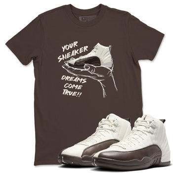 AJ12 Baroque Brown shirts to match jordans Sneaker Dreams best t shirts to wear with jordans SoleFly x Jordan 12 Baroque Brown match shoes to clothes SNRT Sneaker Tees unisex cotton Dark Chocolate 1 shirts
