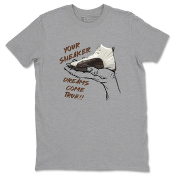 AJ12 Baroque Brown shirts to match jordans Sneaker Dreams best t shirts to wear with jordans SoleFly x Jordan 12 Baroque Brown match shoes to clothes SNRT Sneaker Tees unisex cotton Heather Grey 2 shirts