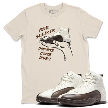 AJ12 Baroque Brown shirts to match jordans Sneaker Dreams best t shirts to wear with jordans SoleFly x Jordan 12 Baroque Brown match shoes to clothes SNRT Sneaker Tees unisex cotton Natural 1 shirts