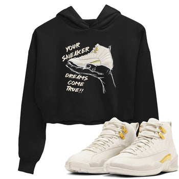 12s Phantom shirts to match jordans Sneaker Dreams sneaker match tees Air Jordan 12 WMNS Phantom match shoes to clothes SNRT Sneaker Tees unisex cotton Black 1 crop tee