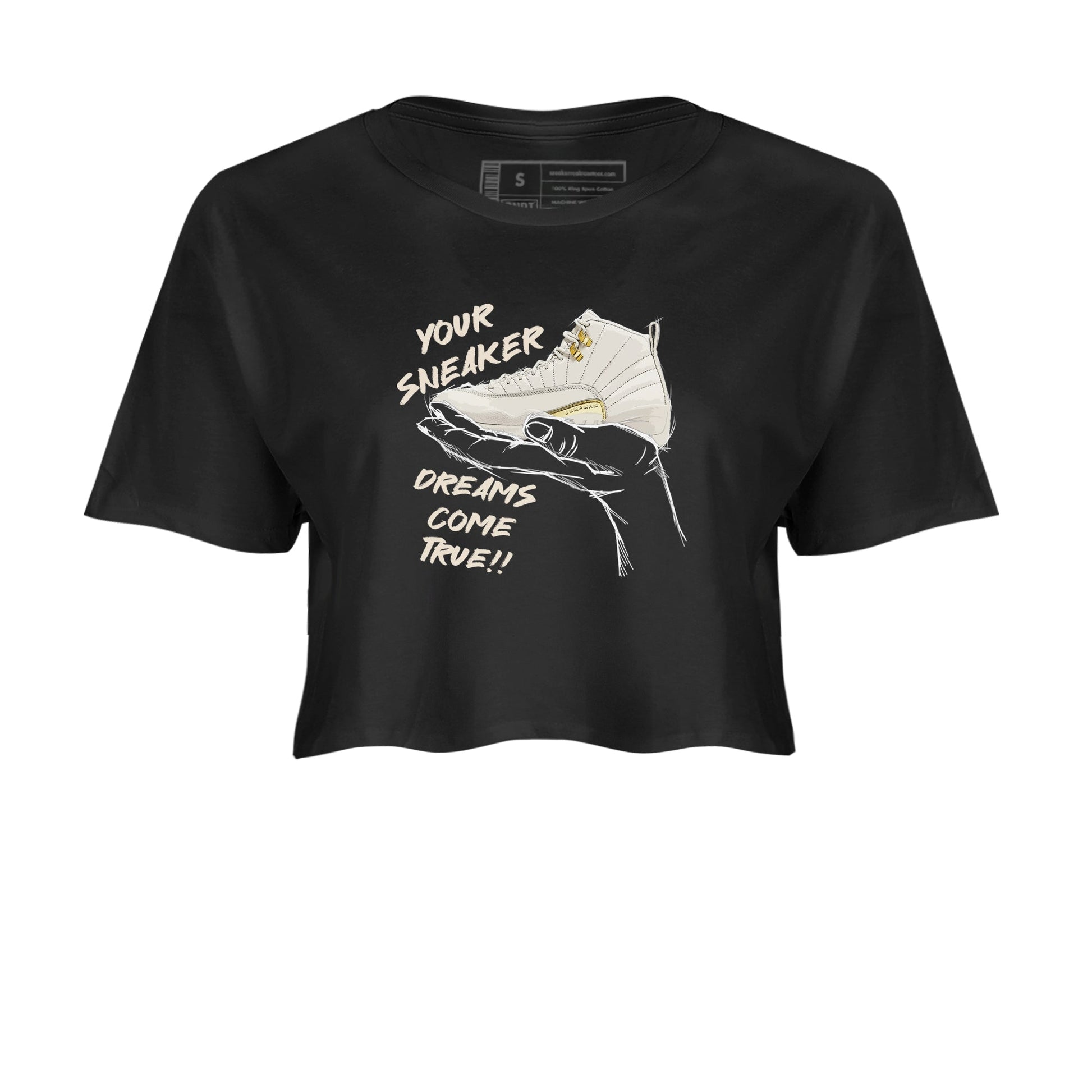 12s Phantom shirts to match jordans Sneaker Dreams sneaker match tees Air Jordan 12 WMNS Phantom match shoes to clothes SNRT Sneaker Tees unisex cotton Black 2 crop tee