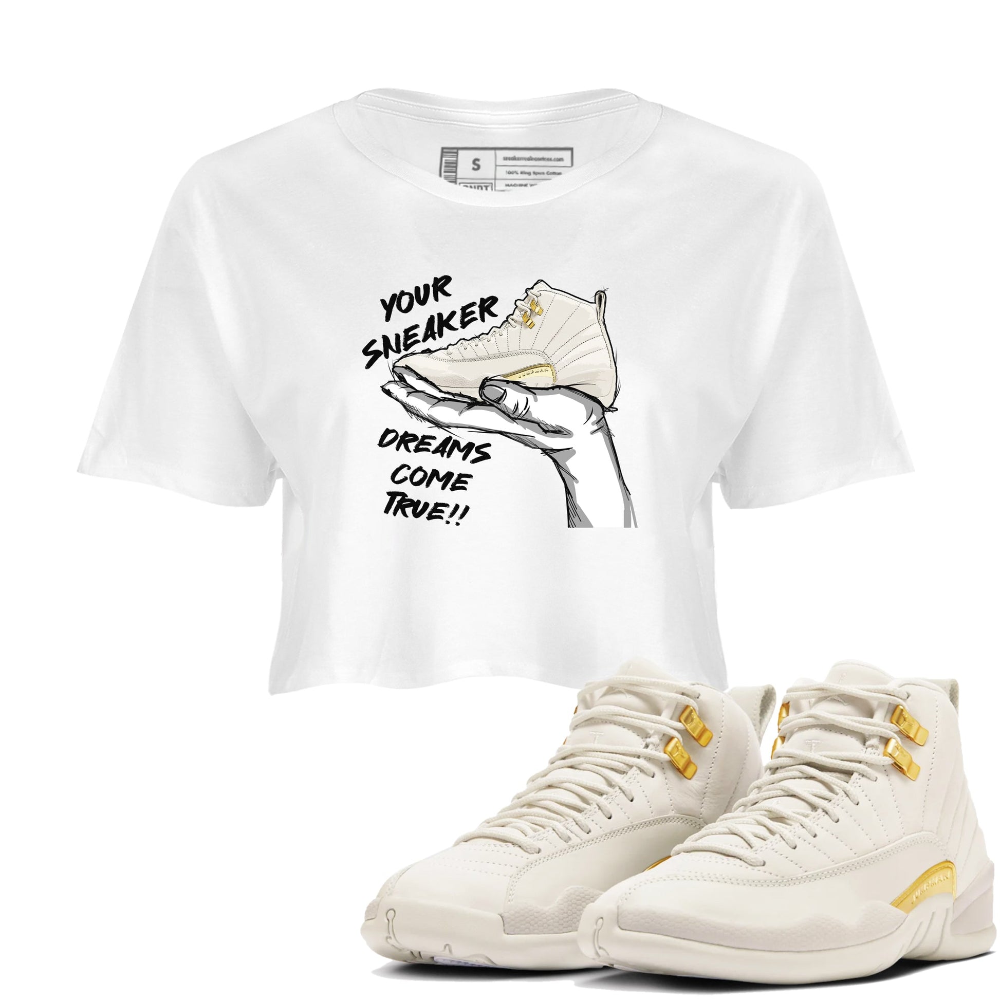 12s Phantom shirts to match jordans Sneaker Dreams sneaker match tees Air Jordan 12 WMNS Phantom match shoes to clothes SNRT Sneaker Tees unisex cotton White 1 crop tee