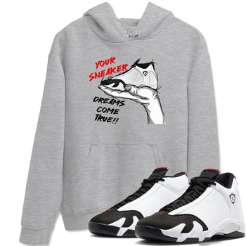 Jordan 14 Retro Black Toe t shirts to match sneakers Sneaker Dreams sneaker match tees 14s Black Toe sneaker match tee SNRT Sneaker Tees unisex cotton Heather Grey 1 shirts