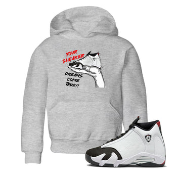 Jordan 14 Retro Black Toe t shirts to match sneakers Sneaker Dreams sneaker match tees 14s Black Toe sneaker match tee SNRT Sneaker Tees Youth Baby Heather Grey 1 tee