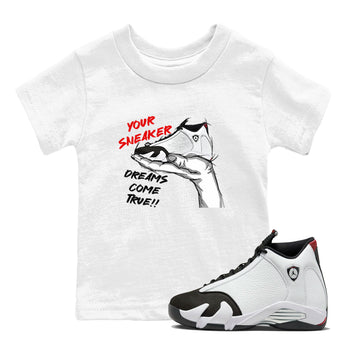 Jordan 14 Retro Black Toe t shirts to match sneakers Sneaker Dreams sneaker match tees 14s Black Toe sneaker match tee SNRT Sneaker Tees Youth Baby White 1 tee