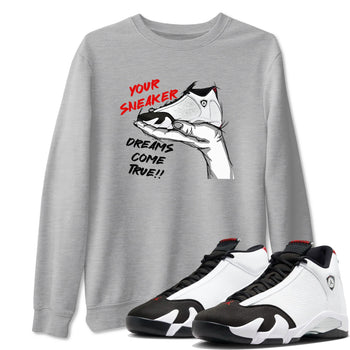 Jordan 14 Retro Black Toe t shirts to match sneakers Sneaker Dreams sneaker match tees 14s Black Toe sneaker match tee SNRT Sneaker Tees unisex cotton Heather Grey 1 shirts
