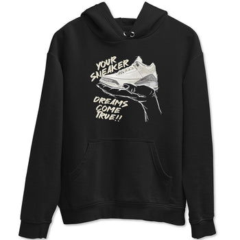 3s Sail and Cement Grey shirts to match jordans Sneaker Dreams sneaker match tees Air Jordan 3 Retro Sail and Cement Grey match shoes to clothes SNRT Sneaker Tees unisex cotton Black 2 shirts