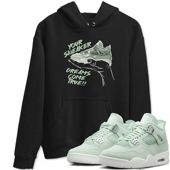 4s Abundance shirts to match jordans Sneaker Dreams sneaker match tees Air Jordan 4 Seafoam match shoes to clothes SNRT Sneaker Tees unisex cotton Black 1 shirts