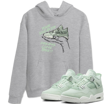 4s Abundance shirts to match jordans Sneaker Dreams sneaker match tees Air Jordan 4 Seafoam match shoes to clothes SNRT Sneaker Tees unisex cotton Heather Grey 1 shirts