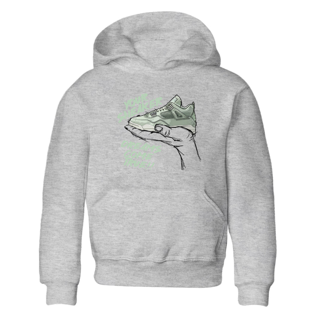 4s Abundance shirts to match jordans Sneaker Dreams sneaker match tees Air Jordan 4 Seafoam match shoes to clothes SNRT Sneaker Tees Youth Baby Heather Grey 2 tee