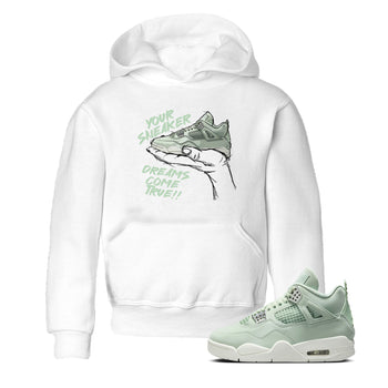 4s Abundance shirts to match jordans Sneaker Dreams sneaker match tees Air Jordan 4 Seafoam match shoes to clothes SNRT Sneaker Tees Youth Baby White 1 tee