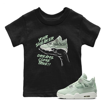 4s Abundance shirts to match jordans Sneaker Dreams sneaker match tees Air Jordan 4 Seafoam match shoes to clothes SNRT Sneaker Tees Youth Baby Black 1 tee