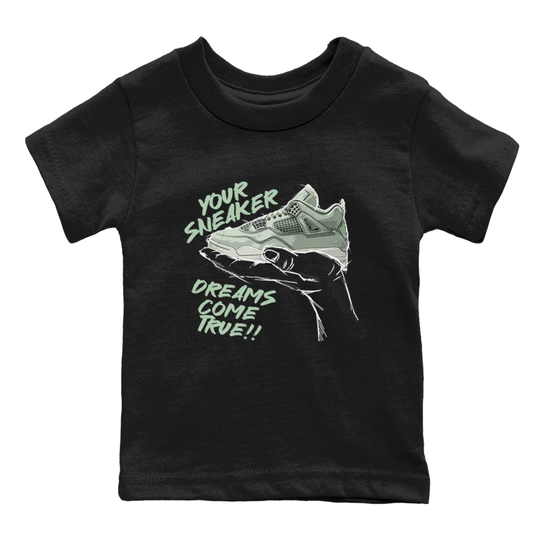 4s Abundance shirts to match jordans Sneaker Dreams sneaker match tees Air Jordan 4 Seafoam match shoes to clothes SNRT Sneaker Tees Youth Baby Black 2 tee