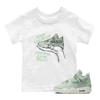 4s Abundance shirts to match jordans Sneaker Dreams sneaker match tees Air Jordan 4 Seafoam match shoes to clothes SNRT Sneaker Tees Youth Baby White 1 tee