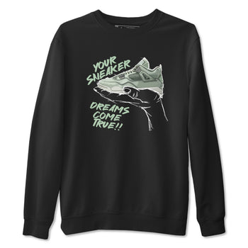 4s Abundance shirts to match jordans Sneaker Dreams sneaker match tees Air Jordan 4 Seafoam match shoes to clothes SNRT Sneaker Tees unisex cotton Black 2 shirts