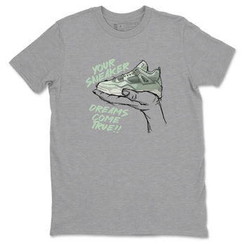 4s Abundance shirts to match jordans Sneaker Dreams sneaker match tees Air Jordan 4 Seafoam match shoes to clothes SNRT Sneaker Tees unisex cotton Heather Grey 2 shirts