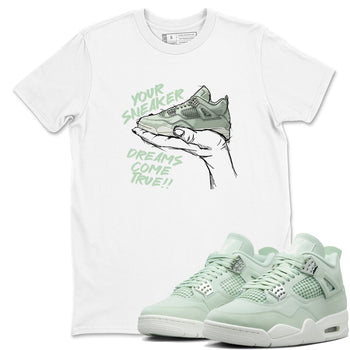 4s Abundance shirts to match jordans Sneaker Dreams sneaker match tees Air Jordan 4 Seafoam match shoes to clothes SNRT Sneaker Tees unisex cotton White 1 shirts