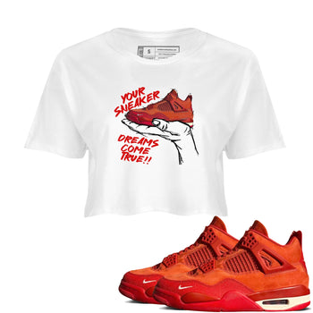 4s Brick By Brick best t shirts to wear with jordans Sneaker Dreams sneaker match tees Nigel Sylvester x Air Jordan 4 Brick by Brick match shoes to clothes SNRT Sneaker Tees unisex cotton White 1 crop tee